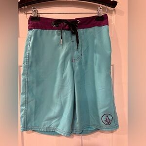 Volcom Pure Function Board Shorts Mens 26 Light Blue Swim Trunks Beach Ocean R12